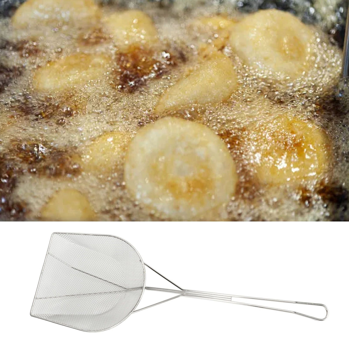 Kitchen Utensils Strainer Spoon Stainless Steel Strainer Spoon Durable Drain Strainer Skimmer Slotted Spoon for Home Restaurant Large