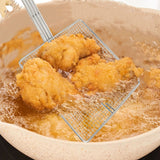 Stainless Steel Square Strainer Skimmer Ladle for Cooking Frying Kitchen Gadgets Mesh Strainer Pasta Strainer Spoon Coarse Mesh - Extra Image