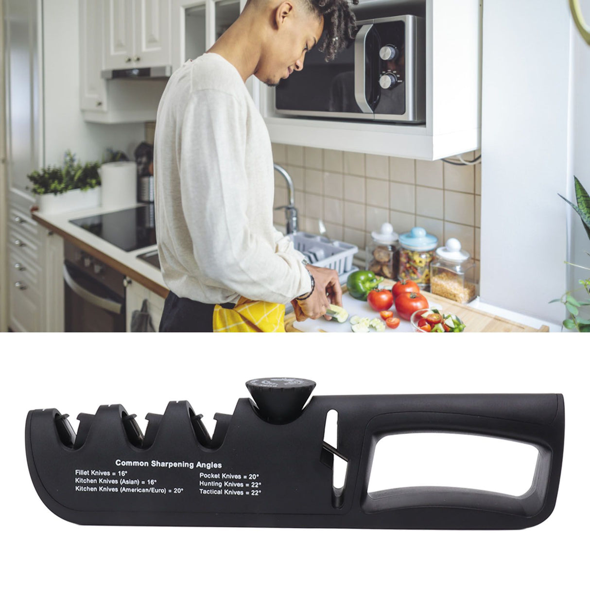 Adjustable Knife Sharpener 4 in 1 Black Sharp Adjustable Kitchen Knife Sharpener for Home Restaurant