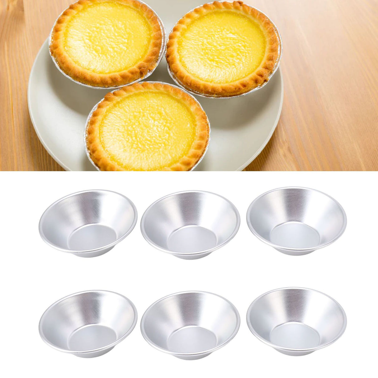 25Pcs Aluminum Egg Tart Molds Small Tart Pie Tin Mini Cupcake Cake Muffin Cookie Mold Baking Cups for Baking