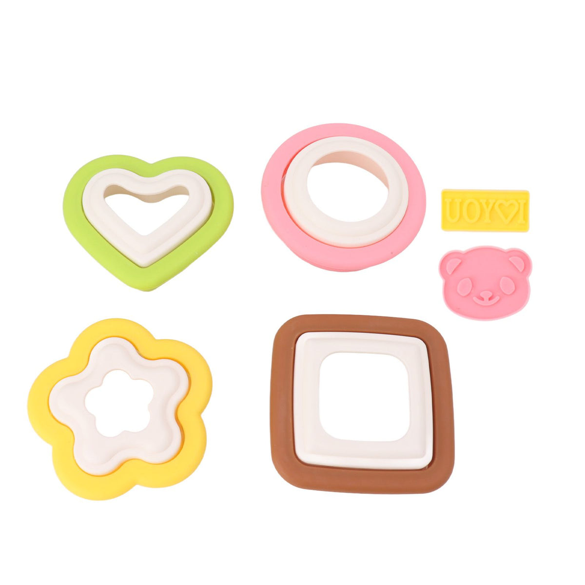 10Pcs Sandwich Cutter Mold Set Detachable Flower Heart Round Shape Baking Toast Biscuits Mould for Kitchen