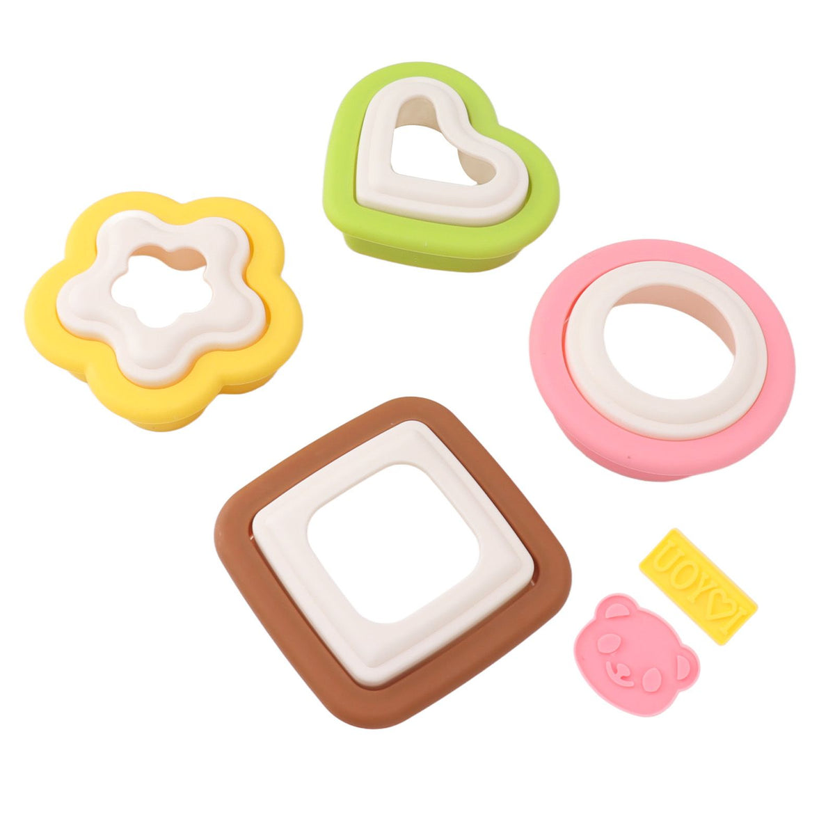 10Pcs Sandwich Cutter Mold Set Detachable Flower Heart Round Shape Baking Toast Biscuits Mould for Kitchen