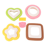 10Pcs Sandwich Cutter Mold Set Detachable Flower Heart Round Shape Baking Toast Biscuits Mould for Kitchen - 45-Degree Angle