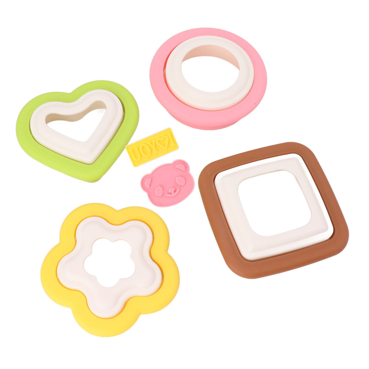 10Pcs Sandwich Cutter Mold Set Detachable Flower Heart Round Shape Baking Toast Biscuits Mould for Kitchen