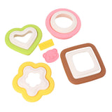 10Pcs Sandwich Cutter Mold Set Detachable Flower Heart Round Shape Baking Toast Biscuits Mould for Kitchen - Close-Up Angle