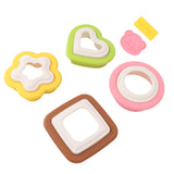 10Pcs Sandwich Cutter Mold Set Detachable Flower Heart Round Shape Baking Toast Biscuits Mould for Kitchen