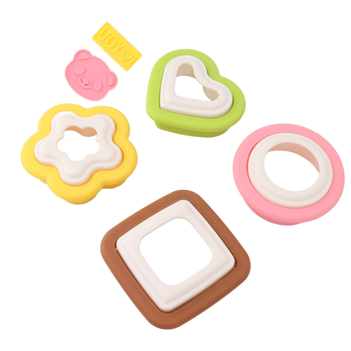 10Pcs Sandwich Cutter Mold Set Detachable Flower Heart Round Shape Baking Toast Biscuits Mould for Kitchen