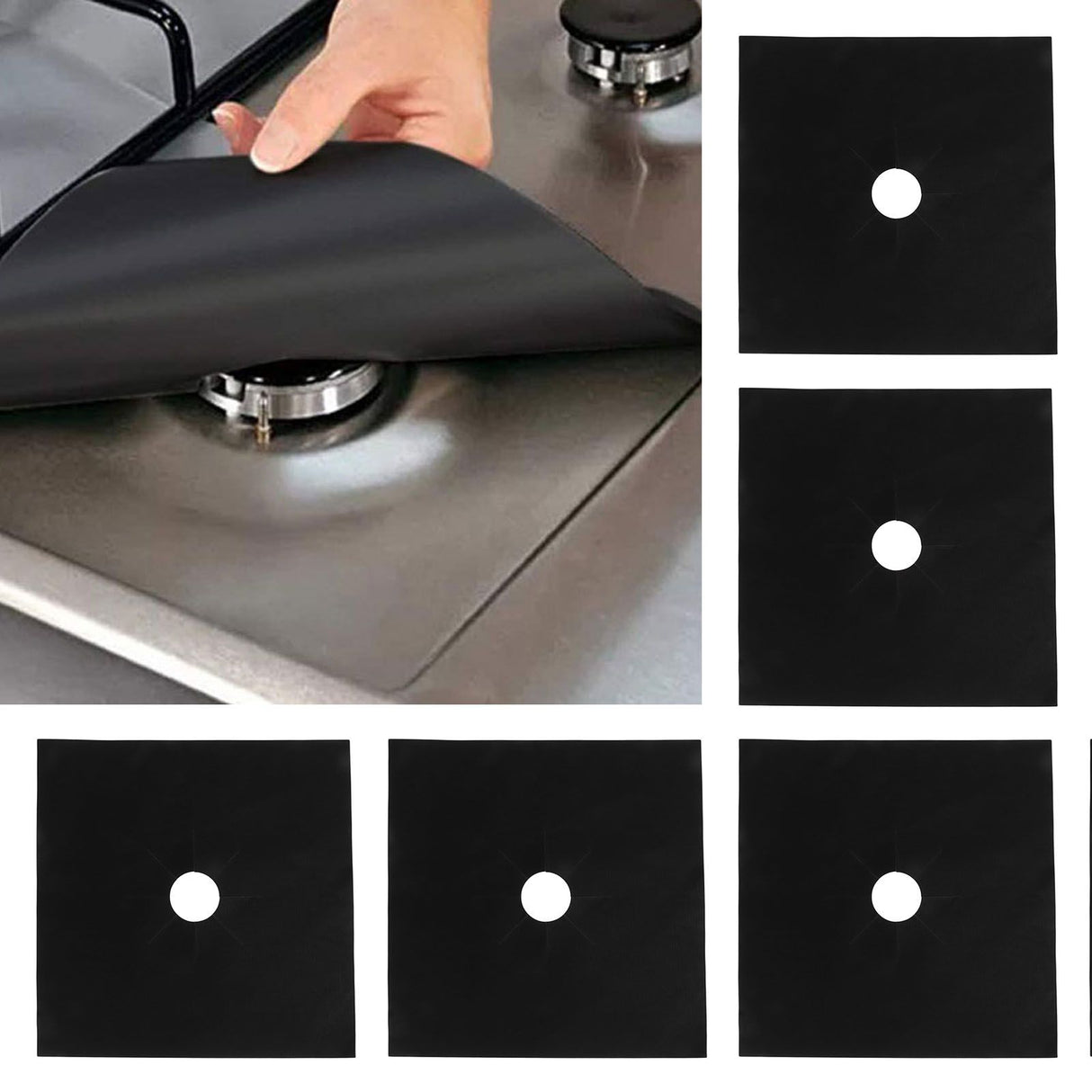 10pcs PTFE Gas Stove Surface Protection Pad Washable Oil and Dirt Resistant Gas Stove Cleaning Pad