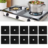 10pcs PTFE Gas Stove Surface Protection Pad Washable Oil and Dirt Resistant Gas Stove Cleaning Pad - Extra Image