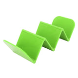 Taco Holder Stand Dishwasher Microwave Safe Stable Taco Rack Tray for Restaurant Kitchen Party Grass Green - Rear View