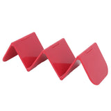Taco Holder Stand Dishwasher Microwave Safe Stable Taco Rack Tray for Restaurant Kitchen Party Red - Side View