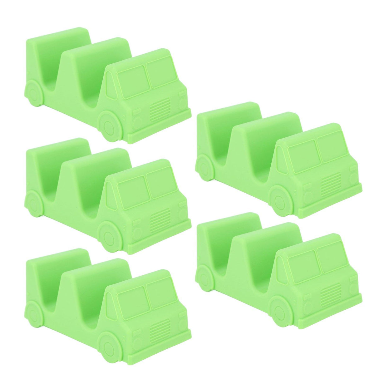 5PCS Taco Holder Stands Set Small Car Shape Wave Shape Taco Tray for Kitchen Restaurant Green