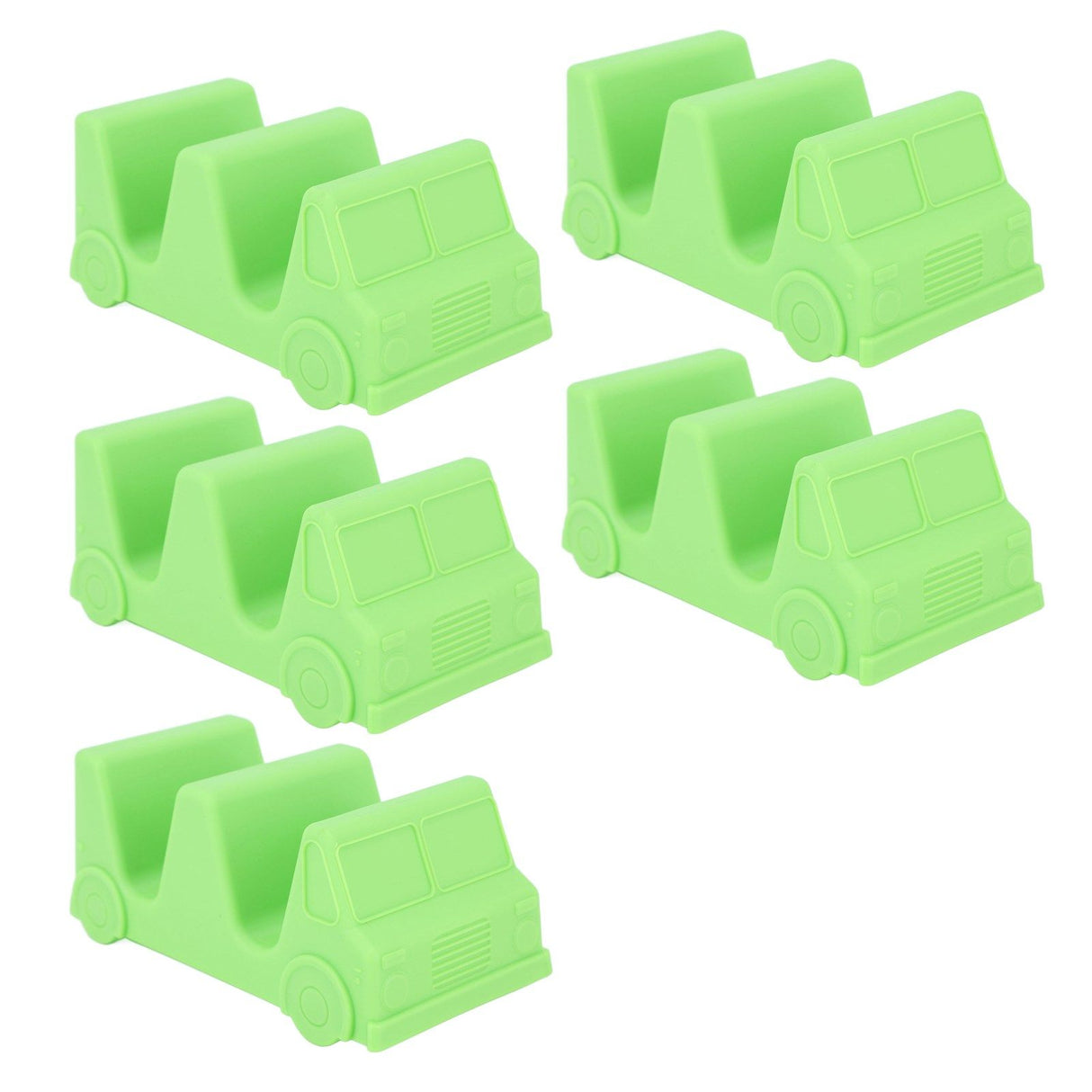 5PCS Taco Holder Stands Set Small Car Shape Wave Shape Taco Tray for Kitchen Restaurant Green
