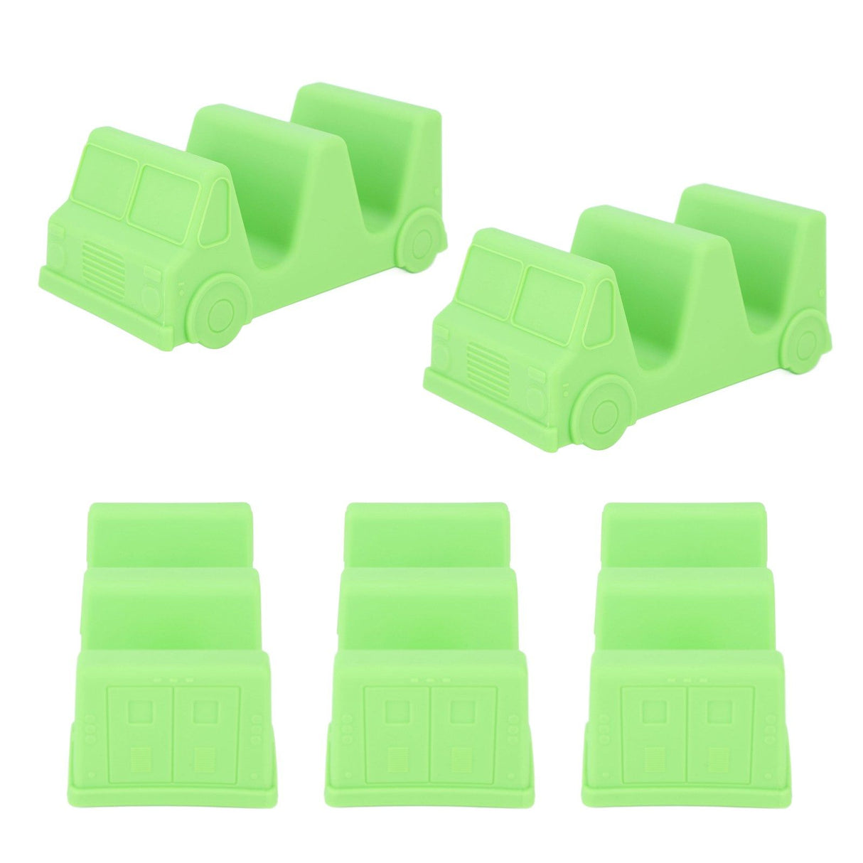 5PCS Taco Holder Stands Set Small Car Shape Wave Shape Taco Tray for Kitchen Restaurant Green