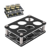 Wine Bottle Display Holder Acrylic Impact Resistant Decorative Wine Bottle Rack for Home Bar 2X3 6 Head Combination Cup Holder