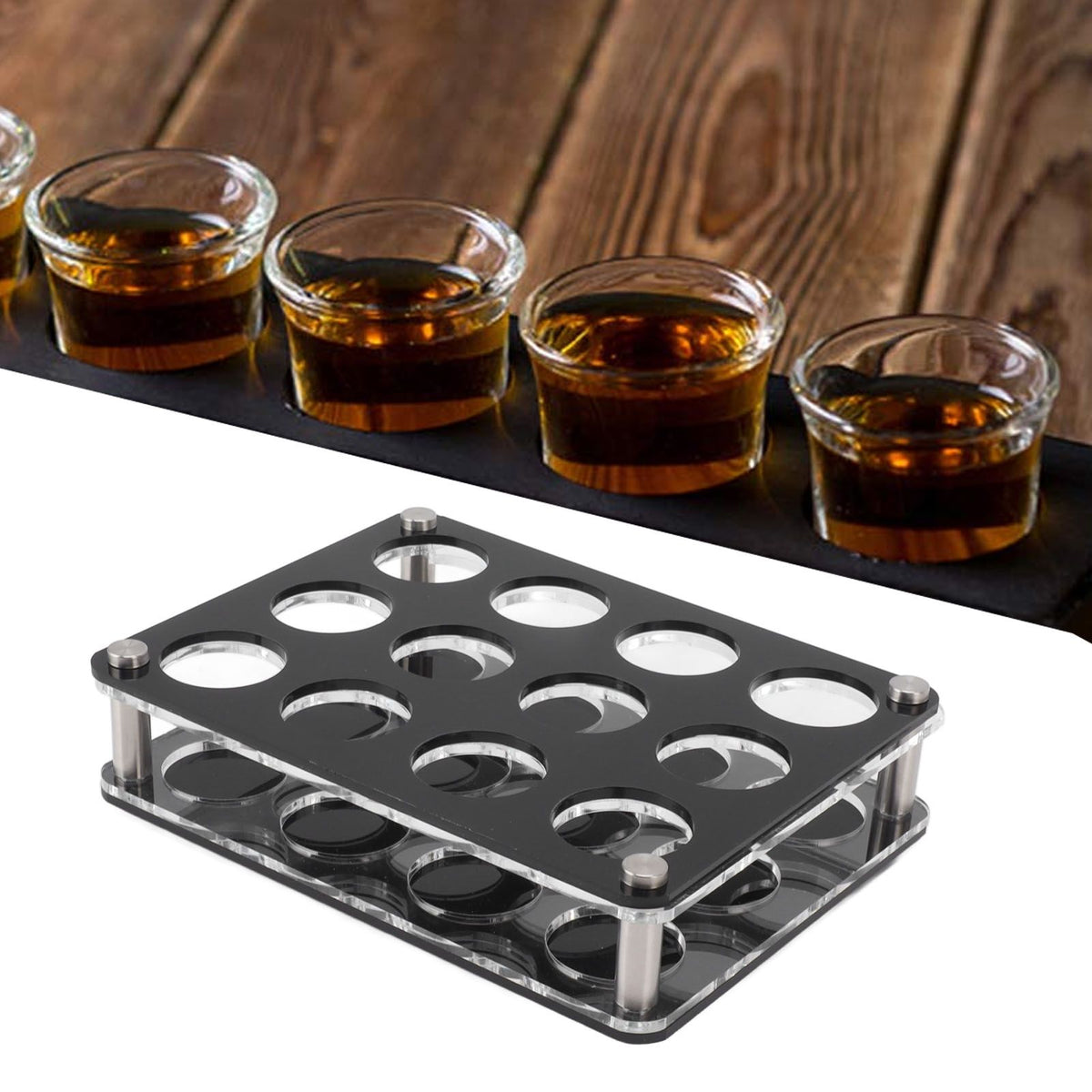 Wine Bottle Display Holder Acrylic Impact Resistant Decorative Wine Bottle Rack for Home Bar 3X4 12 Head Combination Cup Holder