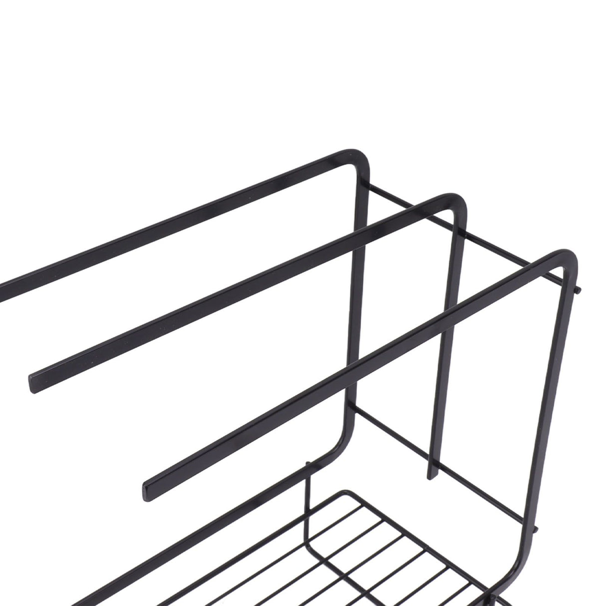 Sponge Holder with Drain Pan Quick Drying Hollow Bottom Rustproof Dishcloth Drying Rack for Kitchen Bathroom Sink Black