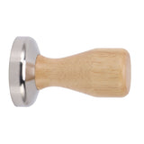 Coffee Tamper 304 Stainless Steel Base Coffee Powder Bean Press Hammer with Wooden Handle for Home Cafe 58mm