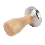 Coffee Tamper 304 Stainless Steel Base Coffee Powder Bean Press Hammer with Wooden Handle for Home Cafe 58mm