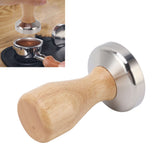 Coffee Tamper 304 Stainless Steel Base Coffee Powder Bean Press Hammer with Wooden Handle for Home Cafe 58mm