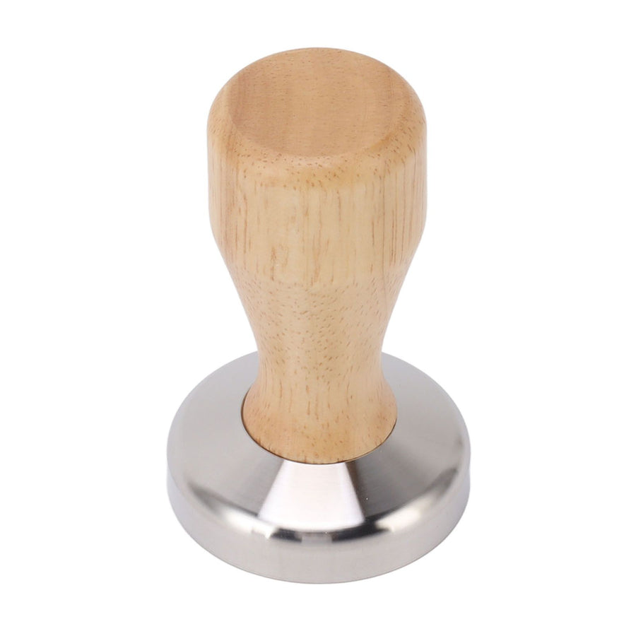 Coffee Tamper 304 Stainless Steel Base Coffee Powder Bean Press Hammer with Wooden Handle for Home Cafe 51mm