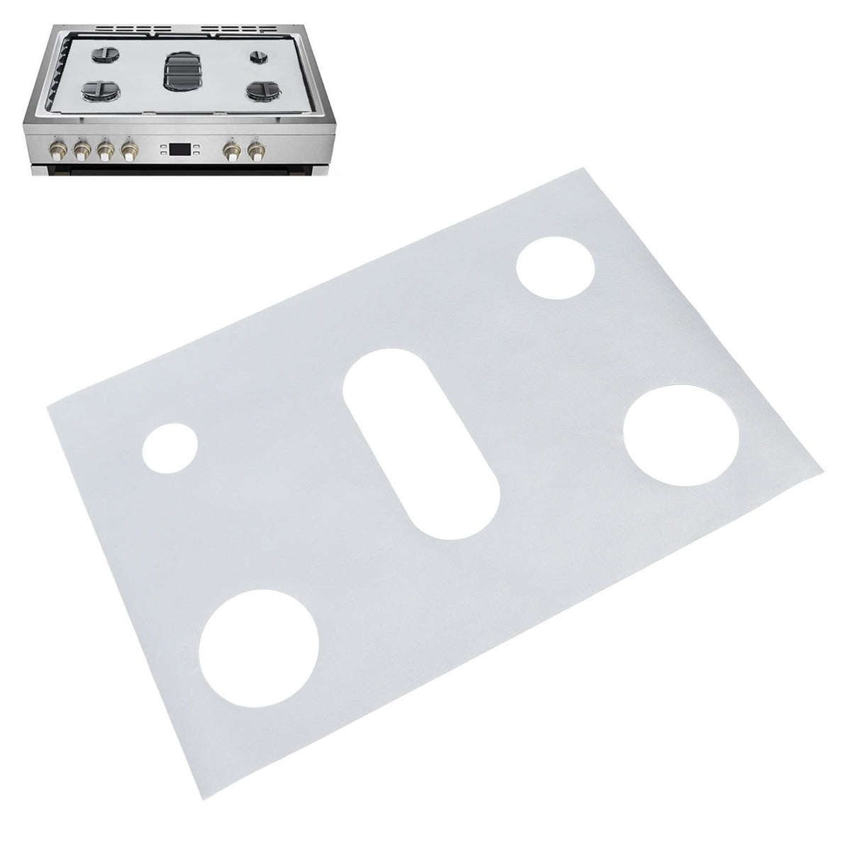 Stove Top Cover Protector PTFE Reusable Washable Heat Resistant Gas Stove Liner Guard for Gas Range Silver