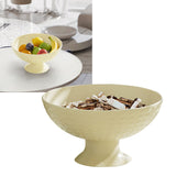 Fruit Tray Plate Holder Plastic Footed Snacks Vegetables Fruits Basket Bowl for Kitchen Counter Dining Room Tables Cream White