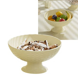 Fruit Tray Plate Holder Plastic Footed Snacks Vegetables Fruits Basket Bowl for Kitchen Counter Dining Room Tables Cream White