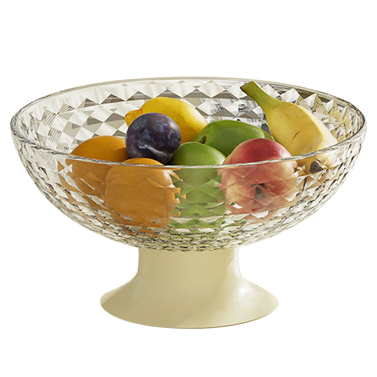 Fruit Tray Plate Holder Plastic Footed Snacks Vegetables Fruits Basket Bowl for Kitchen Counter Dining Room Tables Transparent Color