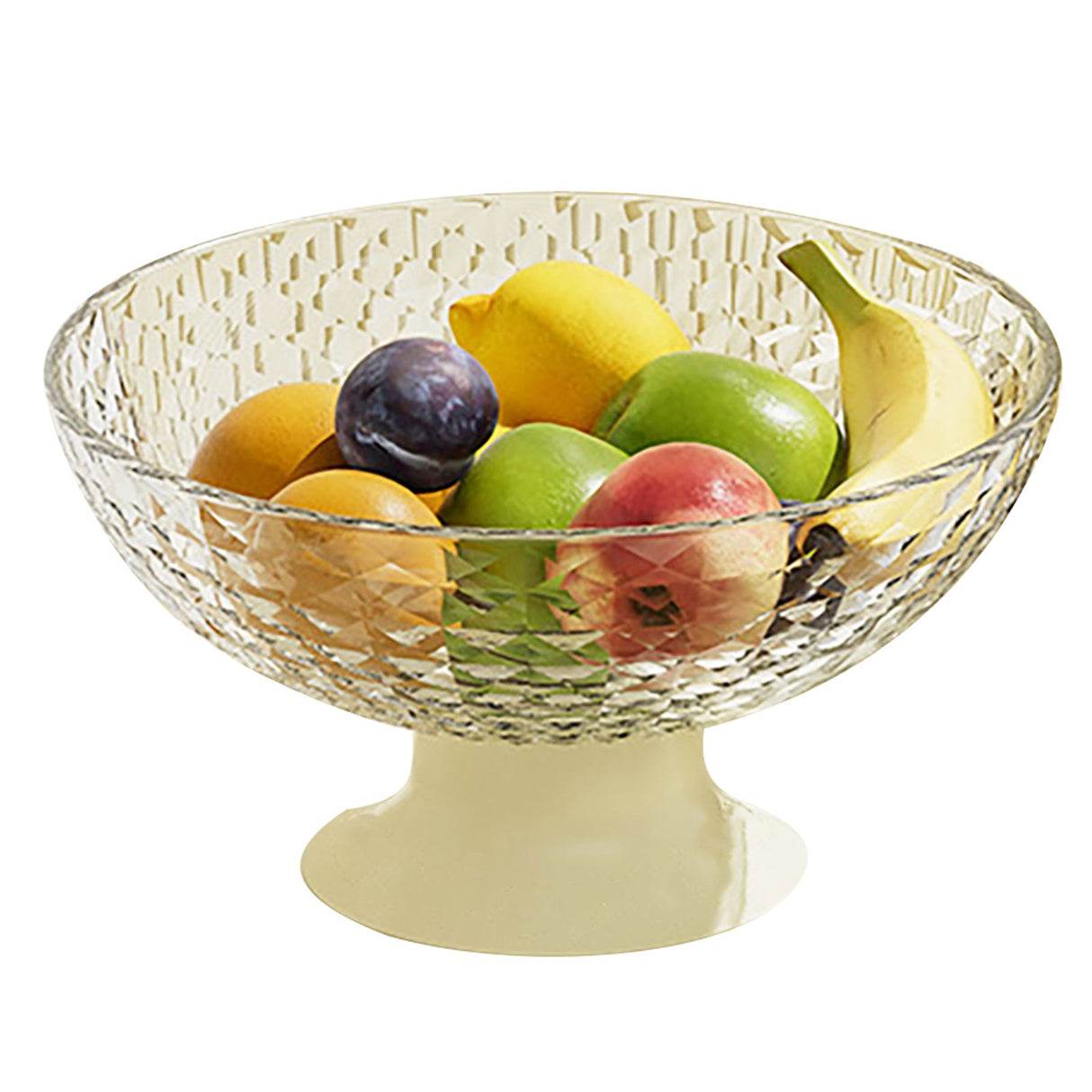 Fruit Tray Plate Holder Plastic Footed Snacks Vegetables Fruits Basket Bowl for Kitchen Counter Dining Room Tables Transparent Color