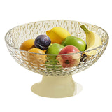 Fruit Tray Plate Holder Plastic Footed Snacks Vegetables Fruits Basket Bowl for Kitchen Counter Dining Room Tables Transparent Color - Side View