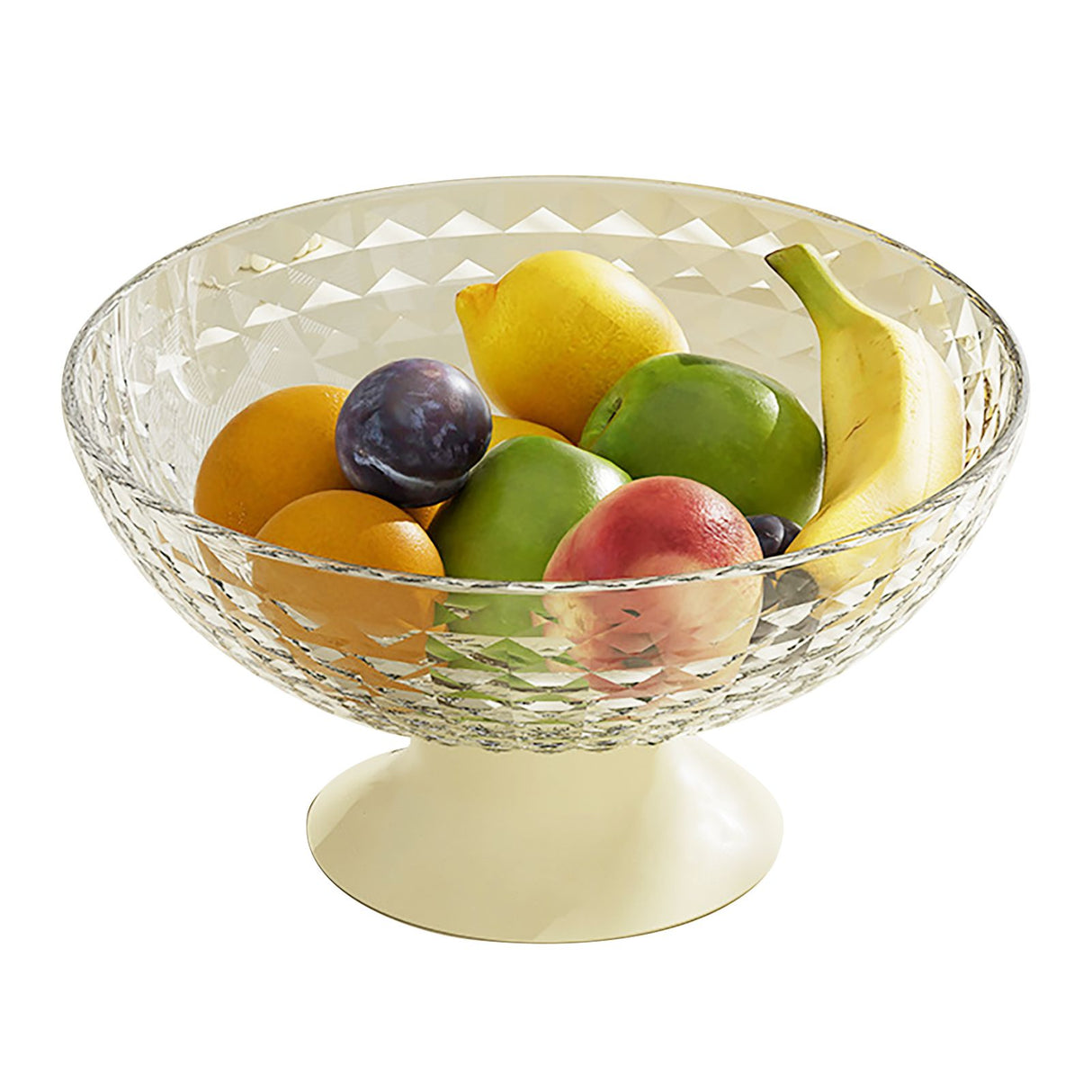 Fruit Tray Plate Holder Plastic Footed Snacks Vegetables Fruits Basket Bowl for Kitchen Counter Dining Room Tables Transparent Color