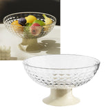 Fruit Tray Plate Holder Plastic Footed Snacks Vegetables Fruits Basket Bowl for Kitchen Counter Dining Room Tables Transparent Color
