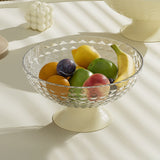 Fruit Tray Plate Holder Plastic Footed Snacks Vegetables Fruits Basket Bowl for Kitchen Counter Dining Room Tables Transparent Color