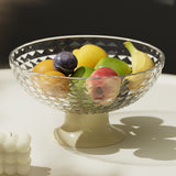 Fruit Tray Plate Holder Plastic Footed Snacks Vegetables Fruits Basket Bowl for Kitchen Counter Dining Room Tables Transparent Color