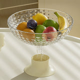 Fruit Tray Plate Holder Plastic Footed Snacks Vegetables Fruits Basket Bowl for Kitchen Counter Dining Room Tables Transparent Color - Extra Image