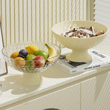 Fruit Tray Plate Holder Plastic Footed Snacks Vegetables Fruits Basket Bowl for Kitchen Counter Dining Room Tables Transparent Color