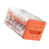 Double Layer Egg Drawer Transparent Lengthen Independent Slot Egg Holder Egg Storage Container for Refrigerator Orange - Side View