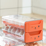 Double Layer Egg Drawer Transparent Lengthen Independent Slot Egg Holder Egg Storage Container for Refrigerator Orange - 45-Degree Angle
