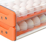 Double Layer Egg Drawer Transparent Lengthen Independent Slot Egg Holder Egg Storage Container for Refrigerator Orange - Extra Image