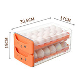 Double Layer Egg Drawer Transparent Lengthen Independent Slot Egg Holder Egg Storage Container for Refrigerator Orange - Extra Image