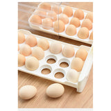 Double Layer Egg Drawer Transparent Lengthen Independent Slot Egg Holder Egg Storage Container for Refrigerator White - Low Angle