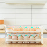 Double Layer Egg Drawer Transparent Lengthen Independent Slot Egg Holder Egg Storage Container for Refrigerator White - Extra Image