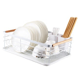 Dish Drainer Kitchen Monolayer Waterproof Cutlery Shelf Tabletop Utensil Storage Shelf White