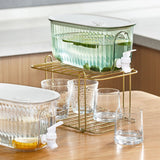 Beverage Drink Dispenser Large Capacity Food Grade Thickened Leakage Proof Cold Kettle with Faucet for Home Transparent White - Top-Down View