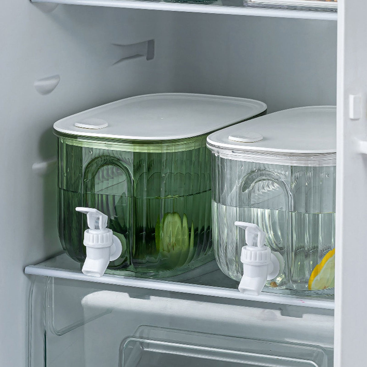 Beverage Drink Dispenser Large Capacity Food Grade Thickened Leakage Proof Cold Kettle with Faucet for Home Transparent White