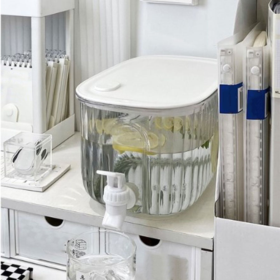 Beverage Drink Dispenser Large Capacity Food Grade Thickened Leakage Proof Cold Kettle with Faucet for Home Transparent White