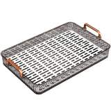 Water Drainage Tea Tray Double Layer Large Capacity Rectangular Cup Drain Board with Handle for Living Room S Gray