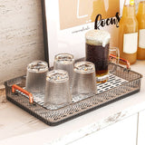 Water Drainage Tea Tray Double Layer Large Capacity Rectangular Cup Drain Board with Handle for Living Room S Gray