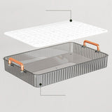 Water Drainage Tea Tray Double Layer Large Capacity Rectangular Cup Drain Board with Handle for Living Room S Gray - Low Angle